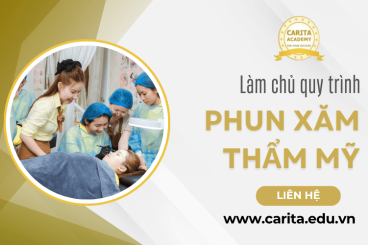 Làm chủ quy trình phun xăm thẩm mỹ nhờ học nghề tại Carita Academy