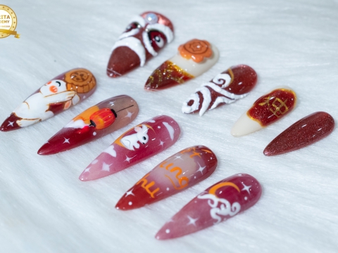 HỌC VIÊN LỚP NAIL LÊN MẪU NAIL 