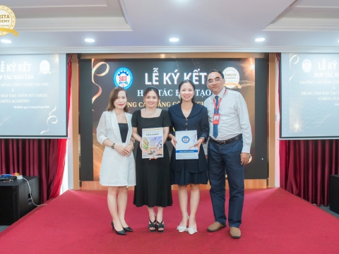 Lễ Ký Kết: Sát Cánh Cùng Phát Triển Nghề Thẩm Mỹ - Cao Đẳng Công Nghệ Sài Gòn & Caria Academy 