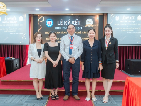Lễ Ký Kết: Sát Cánh Cùng Phát Triển Nghề Thẩm Mỹ - Cao Đẳng Công Nghệ Sài Gòn & Caria Academy 