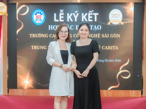 Lễ Ký Kết: Sát Cánh Cùng Phát Triển Nghề Thẩm Mỹ - Cao Đẳng Công Nghệ Sài Gòn & Caria Academy 