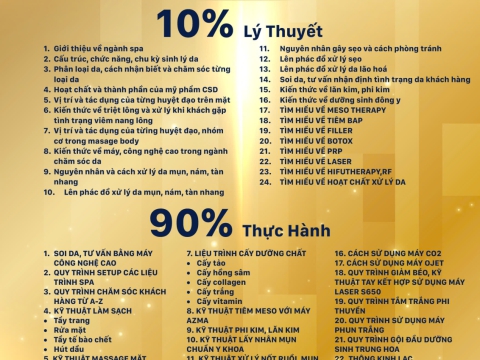 CÁC CHƯƠNG TRÌNH ĐÀO TẠO KHÓA SPA CƠ BẢN - CHUYÊN NGHIỆP - MASTER