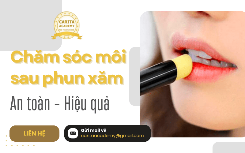 chăm sóc môi sau phun xăm