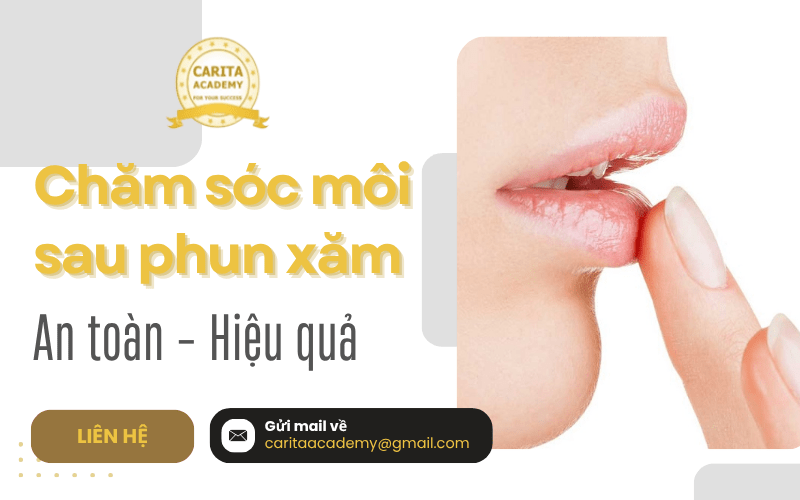 chăm sóc môi sau phun xăm